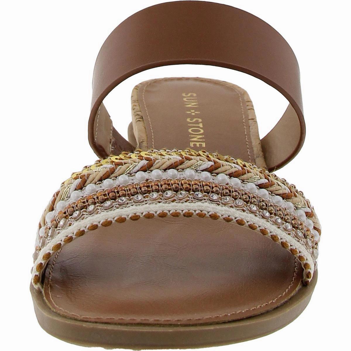 Easten 3 Womens Beaded Manmade Slide Sandals