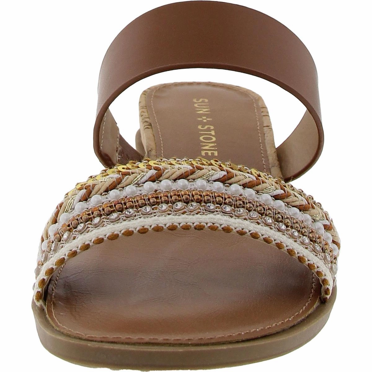 Easten 3 Womens Beaded Manmade Slide Sandals