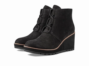 Eileen Fisher Alpine Boots Womens US 9.5 Black Leather Wedge Heel Bootie KHD2668 Womens Boot Deals Today