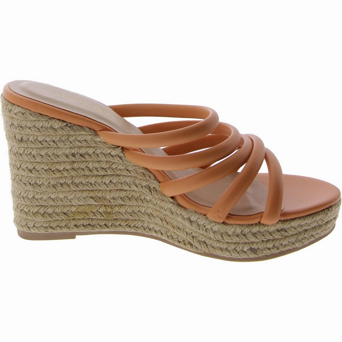 Eleana Womens Faux Leather Slides Espadrilles