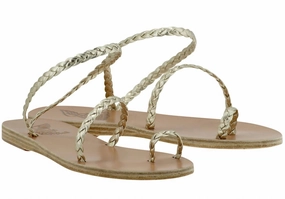 Eleftheria Nappa Leather Sandals In Platinum Casual Womens Sandals on sale