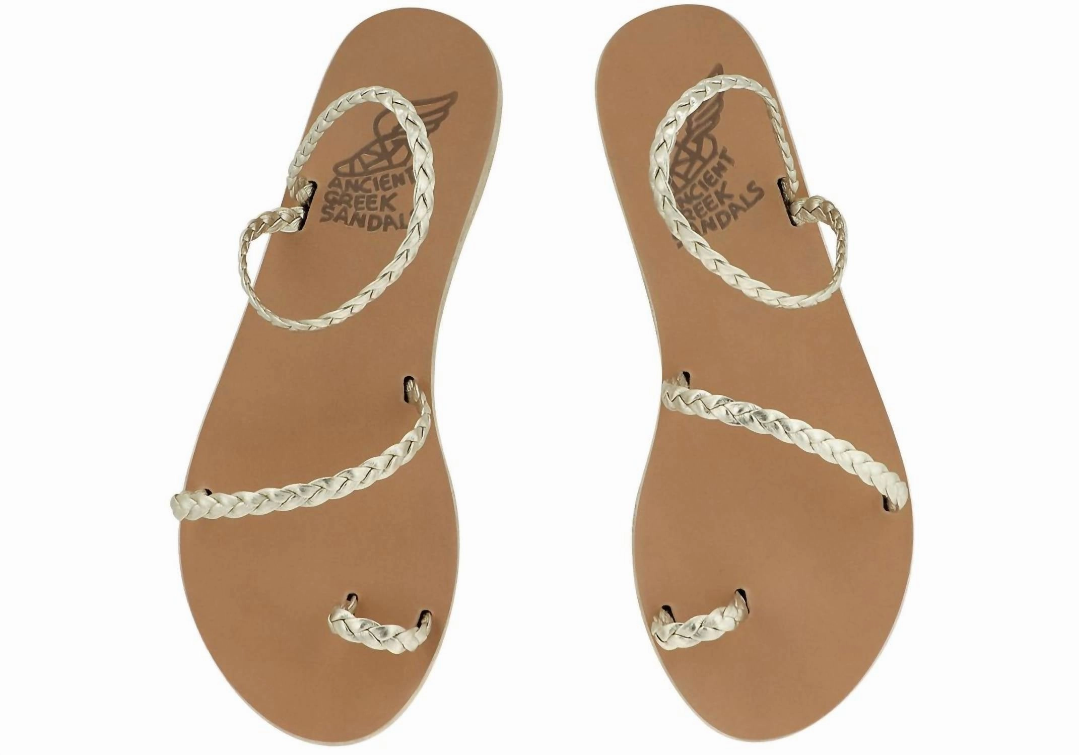 Eleftheria Nappa Leather Sandals In Platinum