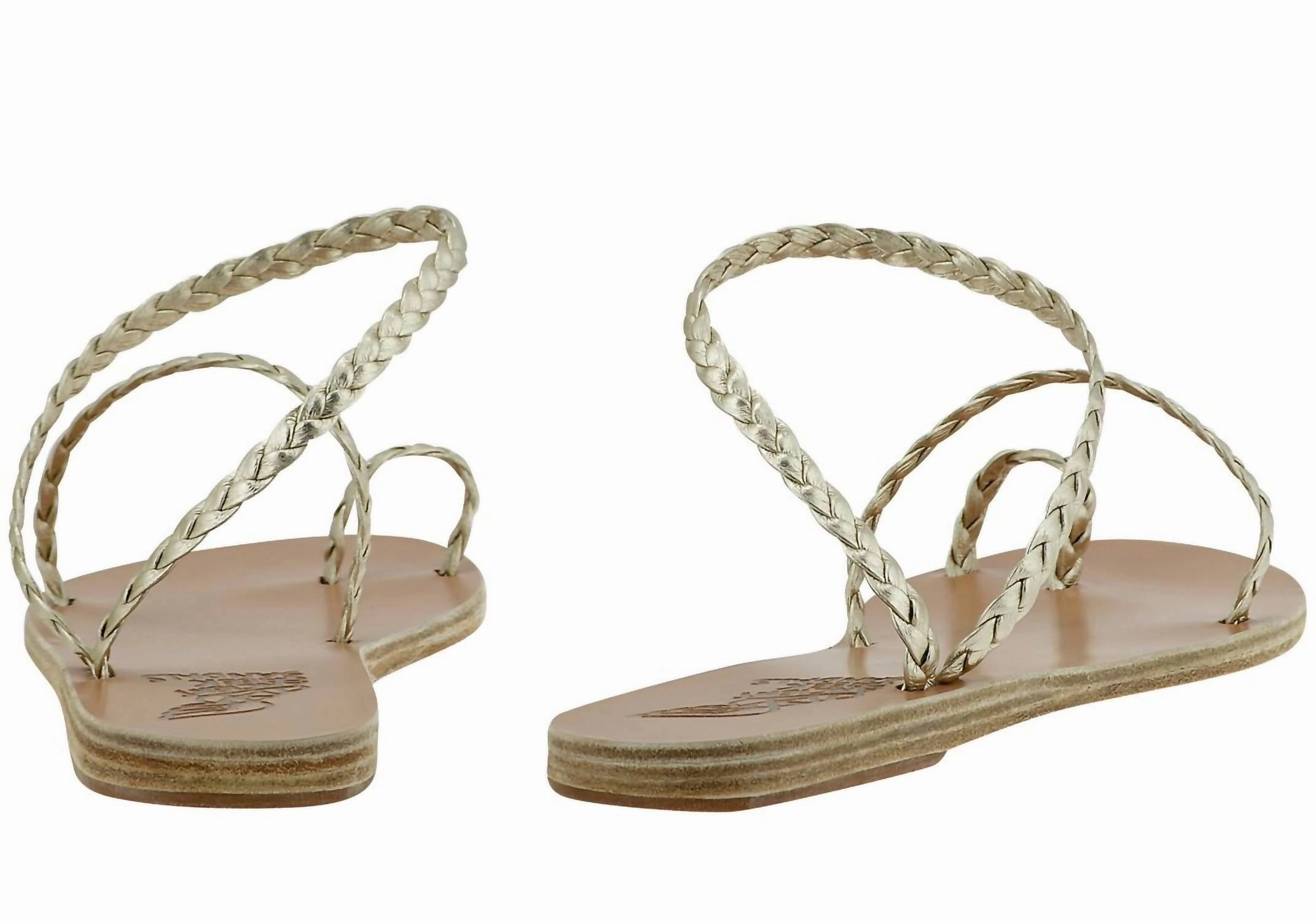 Eleftheria Nappa Leather Sandals In Platinum