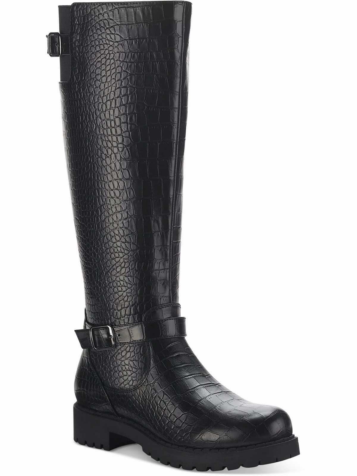 Elenorr  Womens Snake Skin Faux Leather Knee-High Boots