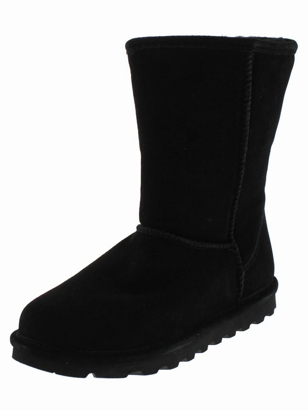 Elle Short Womens Suede Water Resistant Shearling Boots Womens Dress Boots for less
