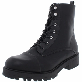 Elmhurst Womens Faux Leather Lug Soul Combat Boots Womens Winter Boots promo deal