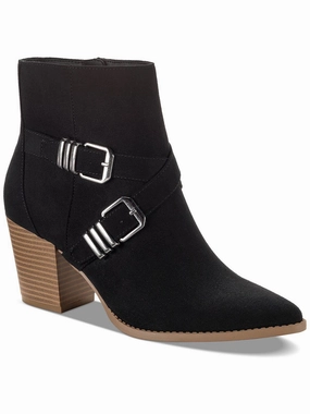ELYSSAA Womens Block heel Pointed toe Booties Womens Dress Boots for less