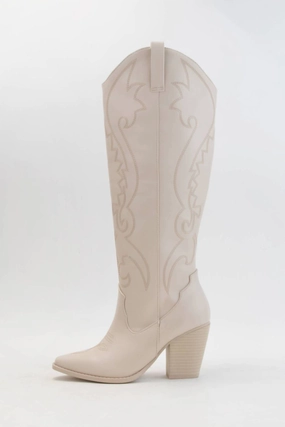 Embroidered Western Boots In Bone Womens Boot Deals Today