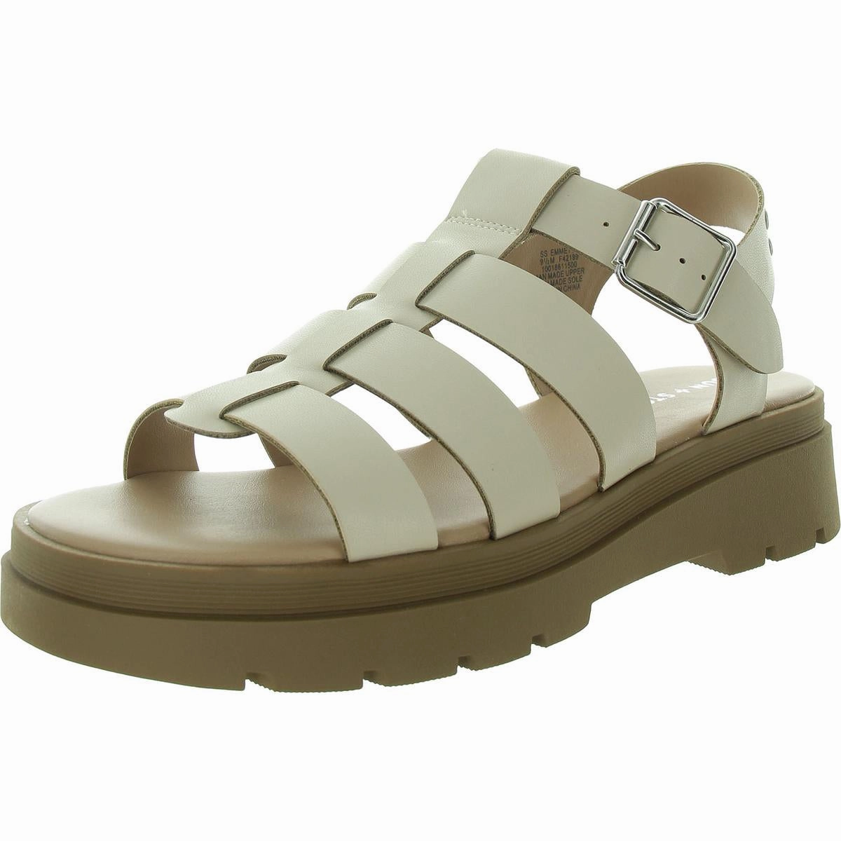 Emmettt Womens Faux Leather Flatform Gladiator Sandals