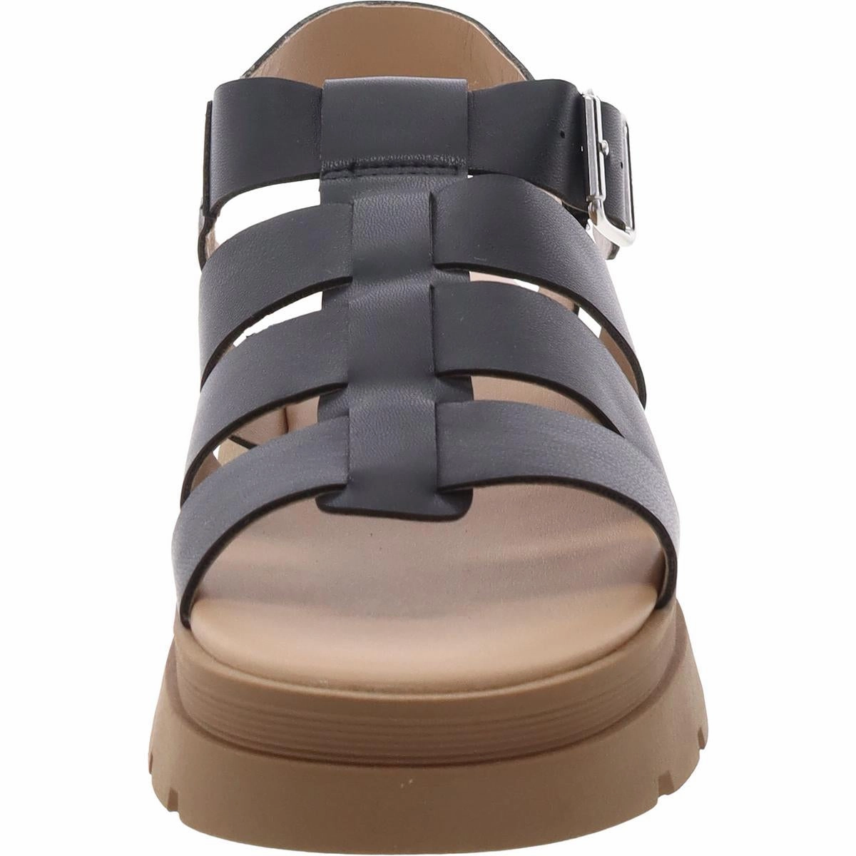 Emmettt Womens Faux Leather Flatform Gladiator Sandals