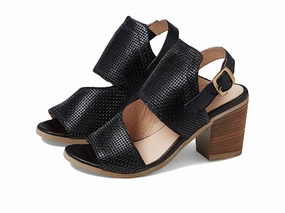 Eric Michael Bistro Sandal Women EU 37 Black Leather Block Heel Slingback KHD407 Womens Sandals with big discounts