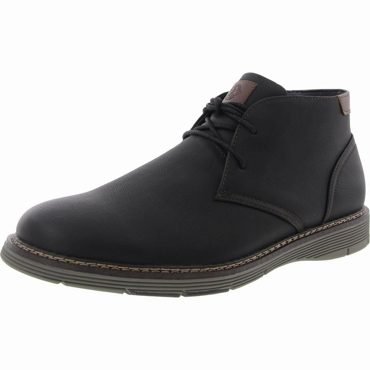 Esmond Mens Padded Insole Faux Leather Chukka Boots Cheap Mens Boots & Chukkas