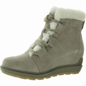 Evie II Cozy Womens Waterproof Faux Suede Combat & Lace-Up Boots High-quality Womens Boots discount