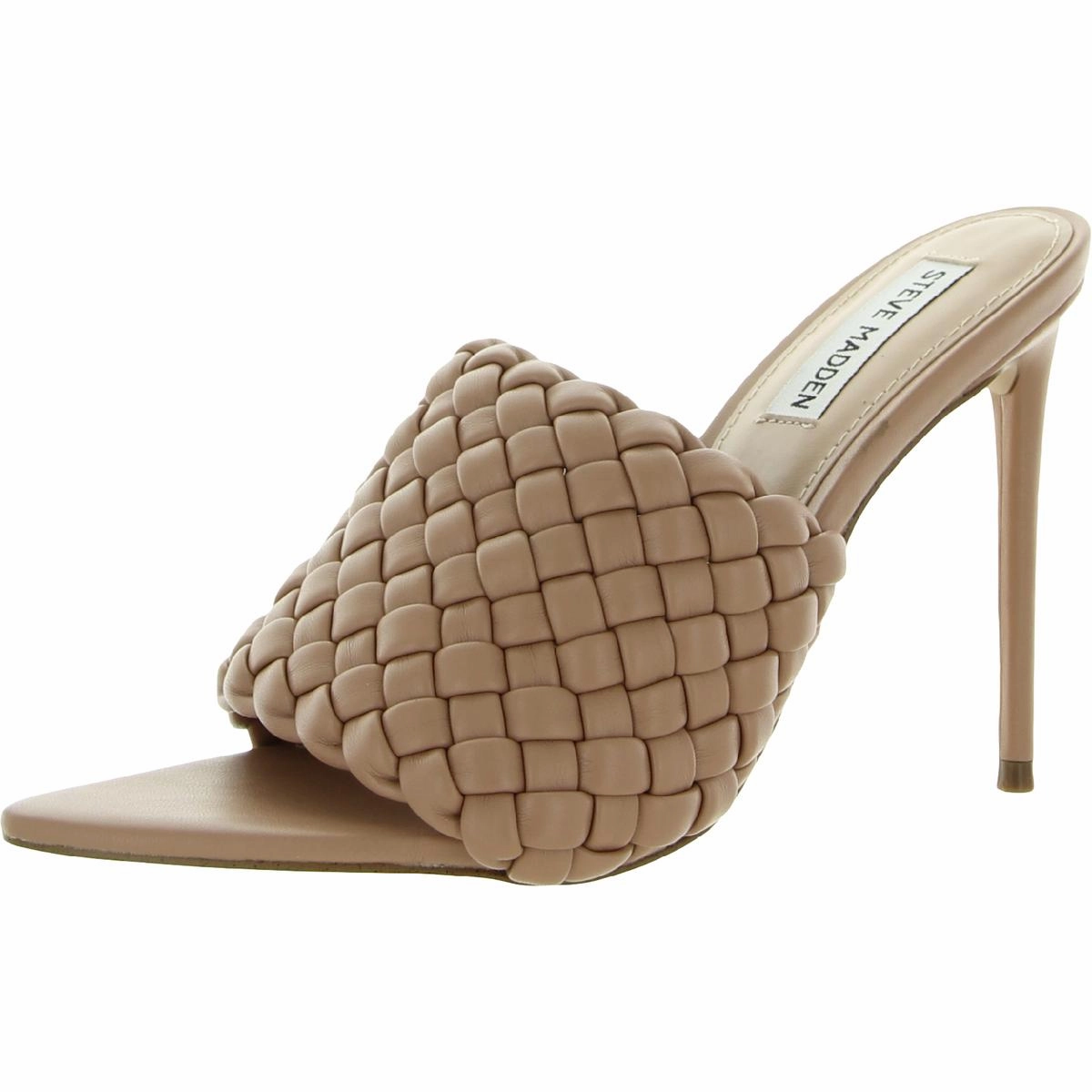Fateful Womens Faux Leather Pointed Toe Mule Sandals