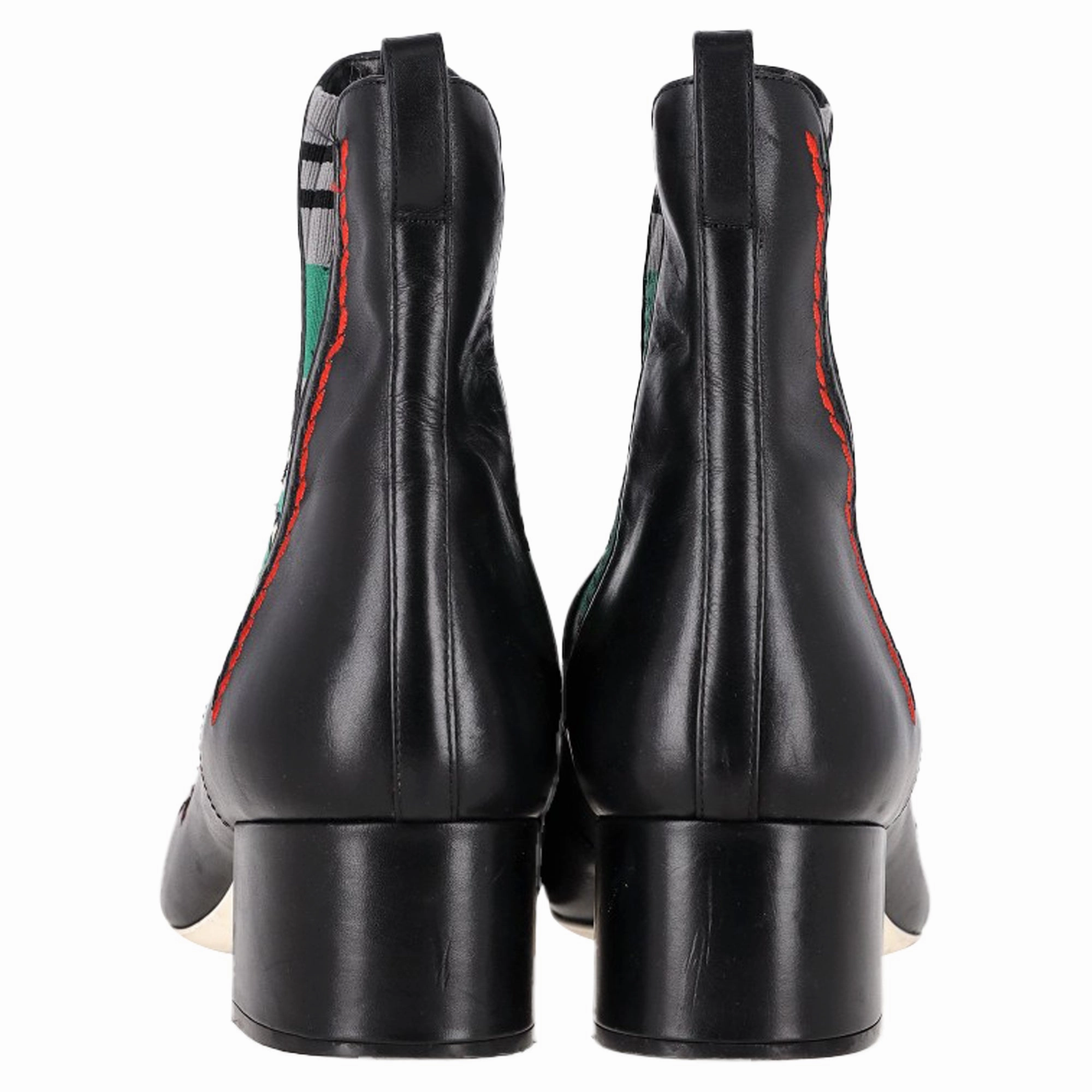 Fendi Floral Ankle Boots in Black Leather