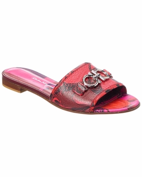 Ferragamo Gancini Leather Sandal Womens Sandals discount online