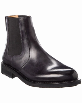 Ferragamo Nono Leather Bootie Mens Chukka Boots outlet deals