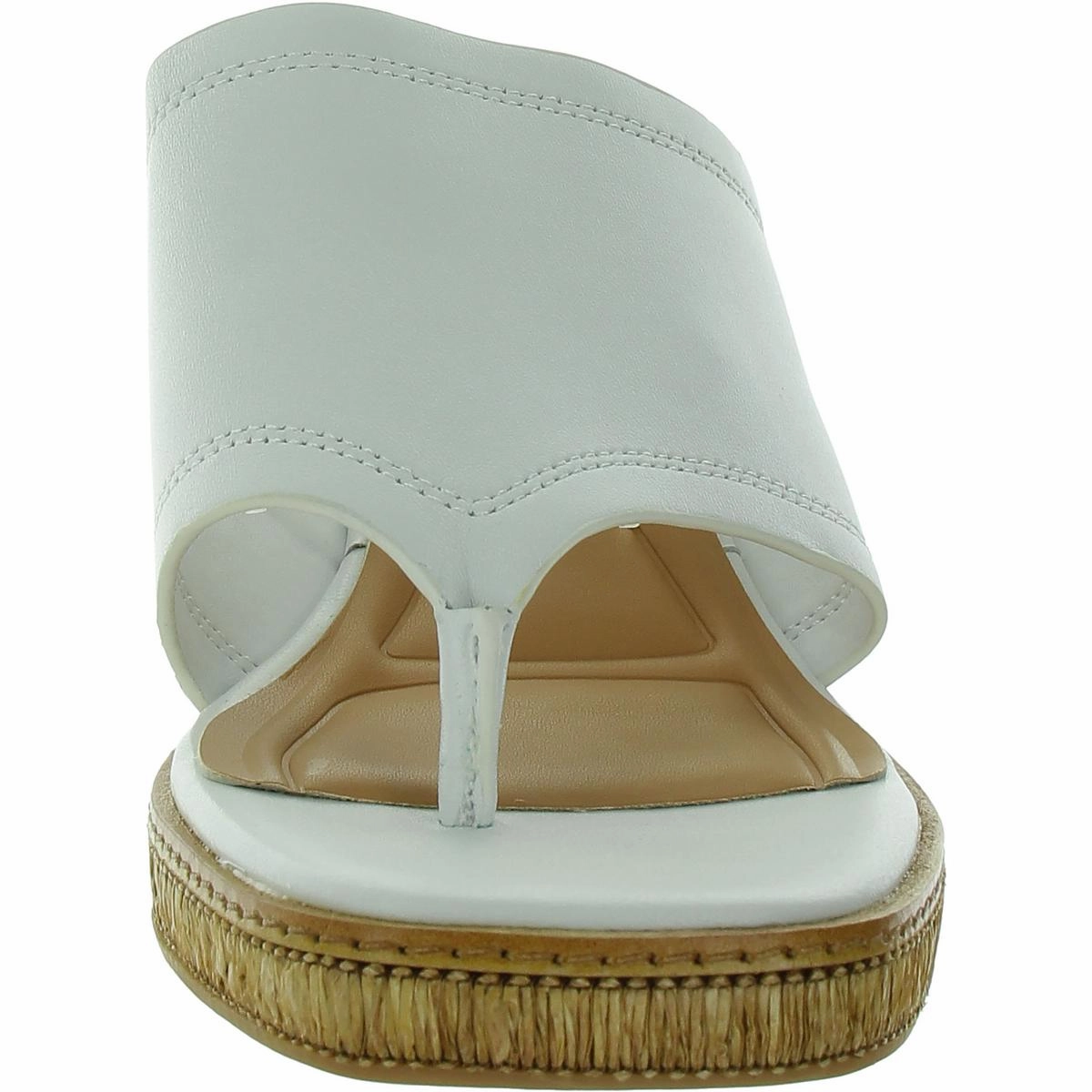 Ferrara Womens Leather Thong Block Heel