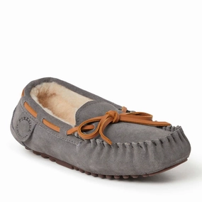 Fireside By Dearfoams Kid's Parke Genuine Shearling Moccasin Discount Girls Shoes with deals