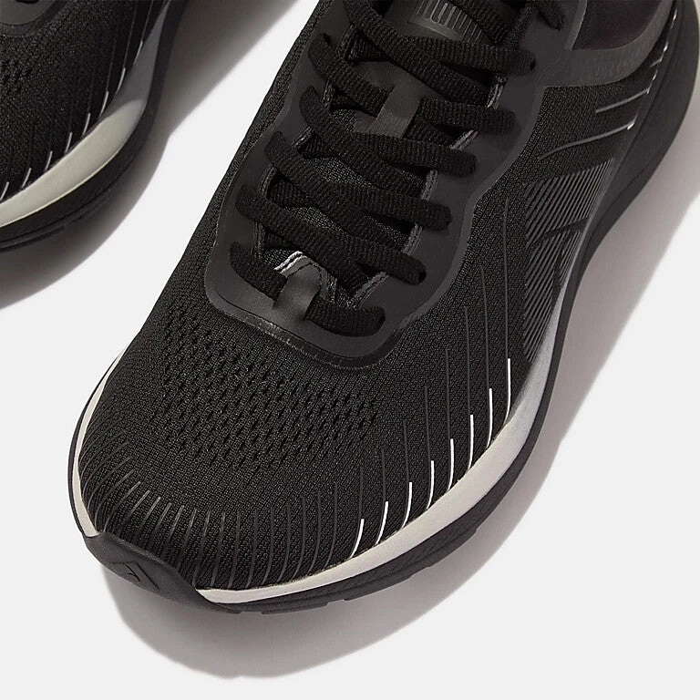 Fitflop FFRUNNER Sneakers Womens 10 Black Lace Up Athletic Running Shoes ZOGG185