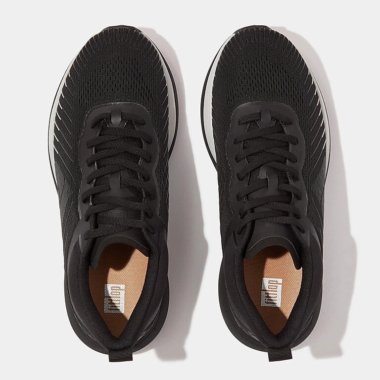 Fitflop FFRUNNER Sneakers Womens 10 Black Lace Up Athletic Running Shoes ZOGG185