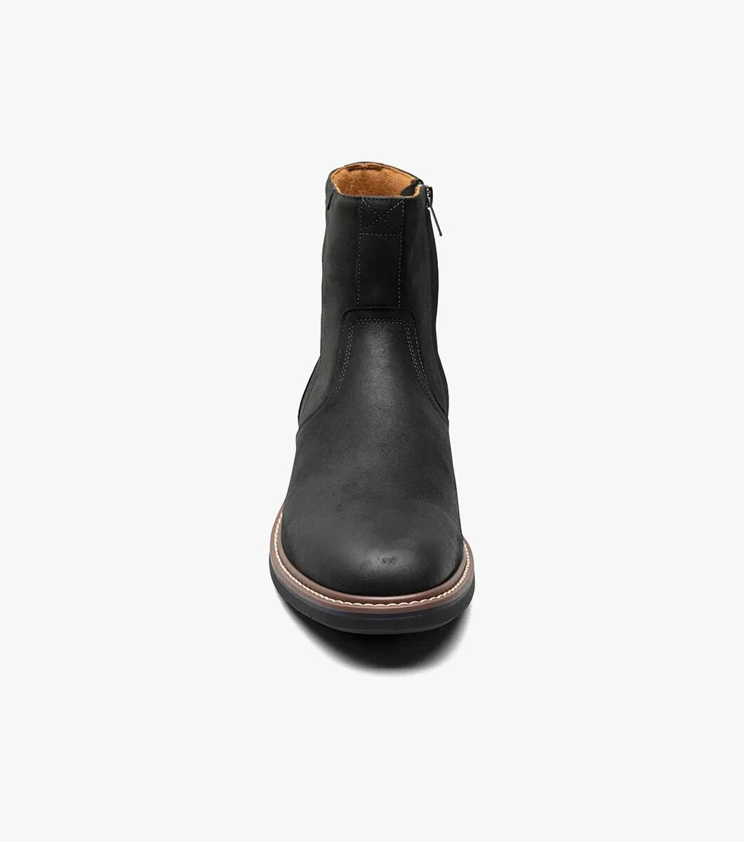 Florsheim Norwalk Boots Men's 13 Black Leather Plain Toe Side Zip Ankle ZOGG196