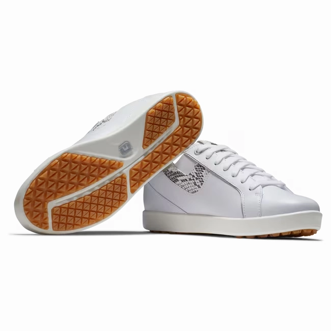FootJoy Links FTJ98185 Women's US 9.5 White Leather Spikeless Golf Shoes RHS2073