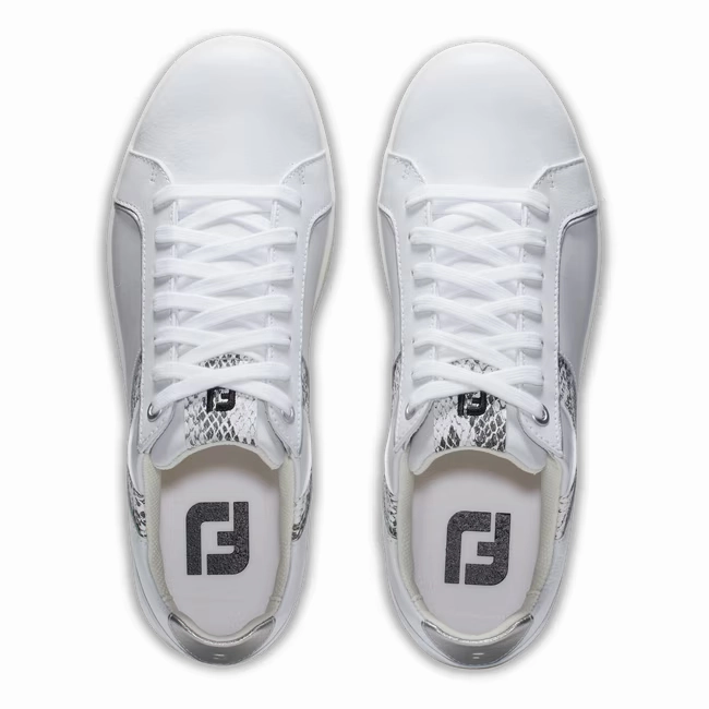 FootJoy Links FTJ98185 Women's US 9.5 White Leather Spikeless Golf Shoes RHS2073
