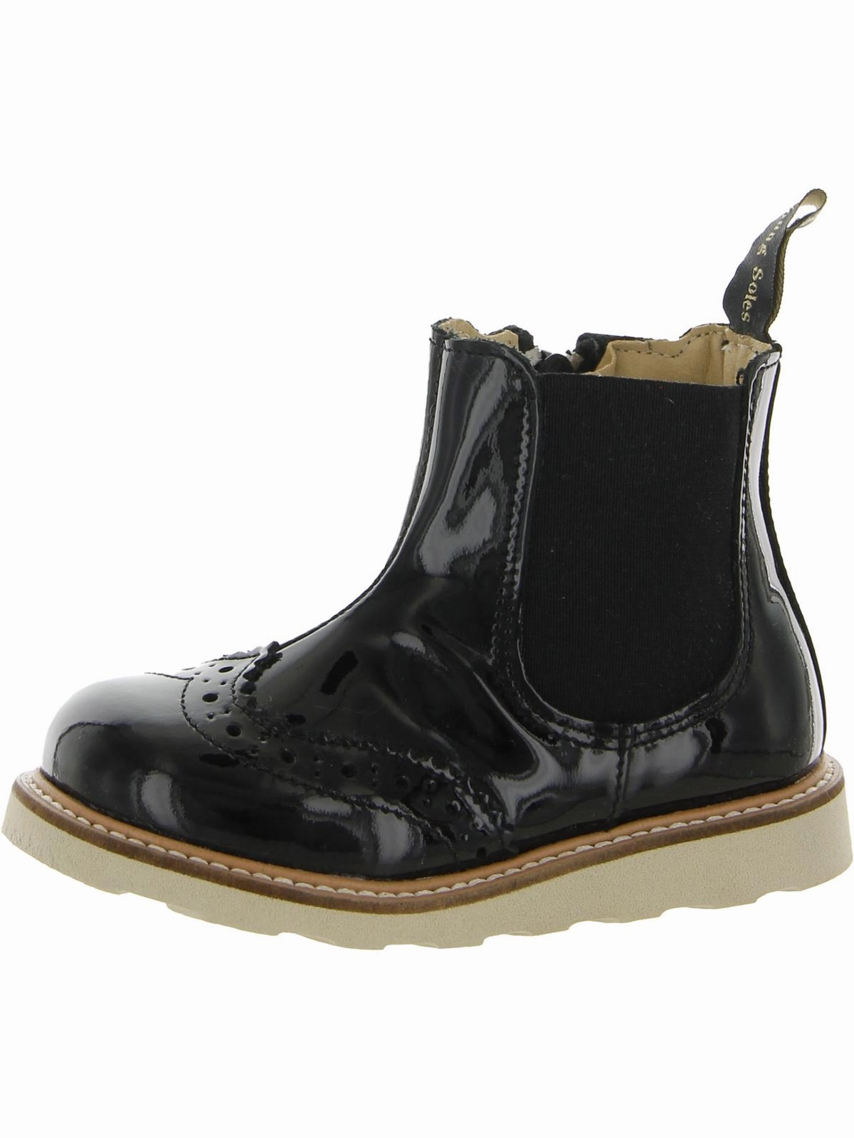 Francis Girls Patent Leather Pull On Chelsea Boots Discount Girls Shoes with deals