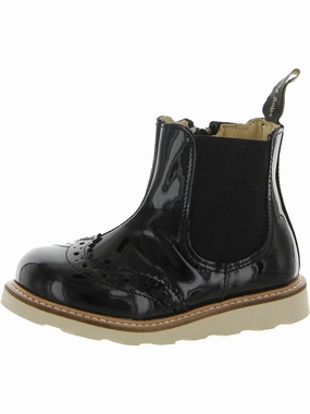Francis Girls Patent Leather Pull On Chelsea Boots Discount Girls Shoes with deals