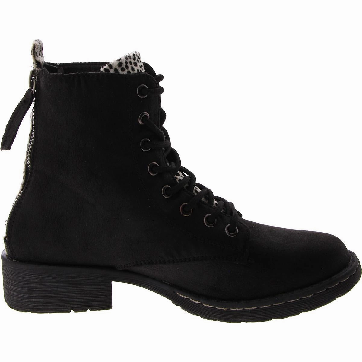 Frontier Womens Faux Suede Animal Print Booties