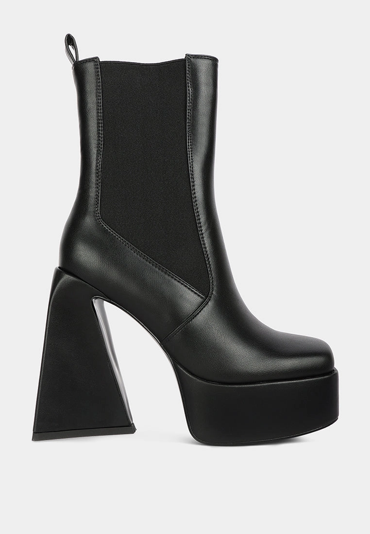 frosty high platform block heel chelsea boot
