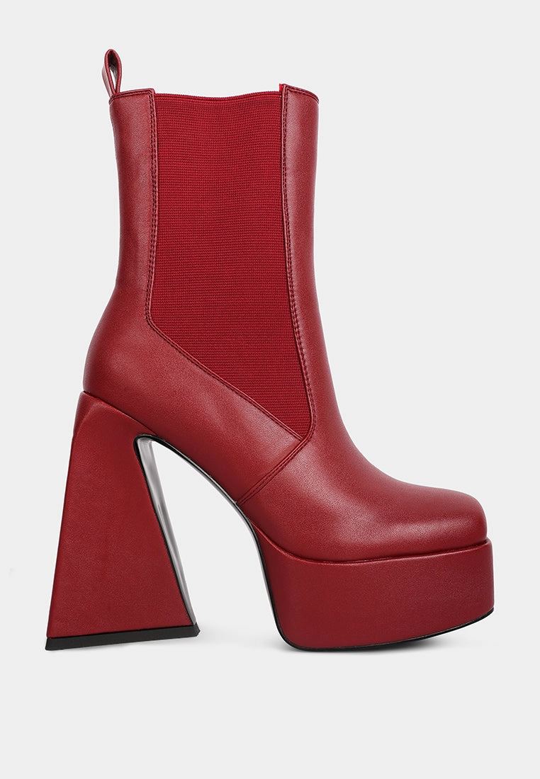 frosty high platform block heel chelsea boot