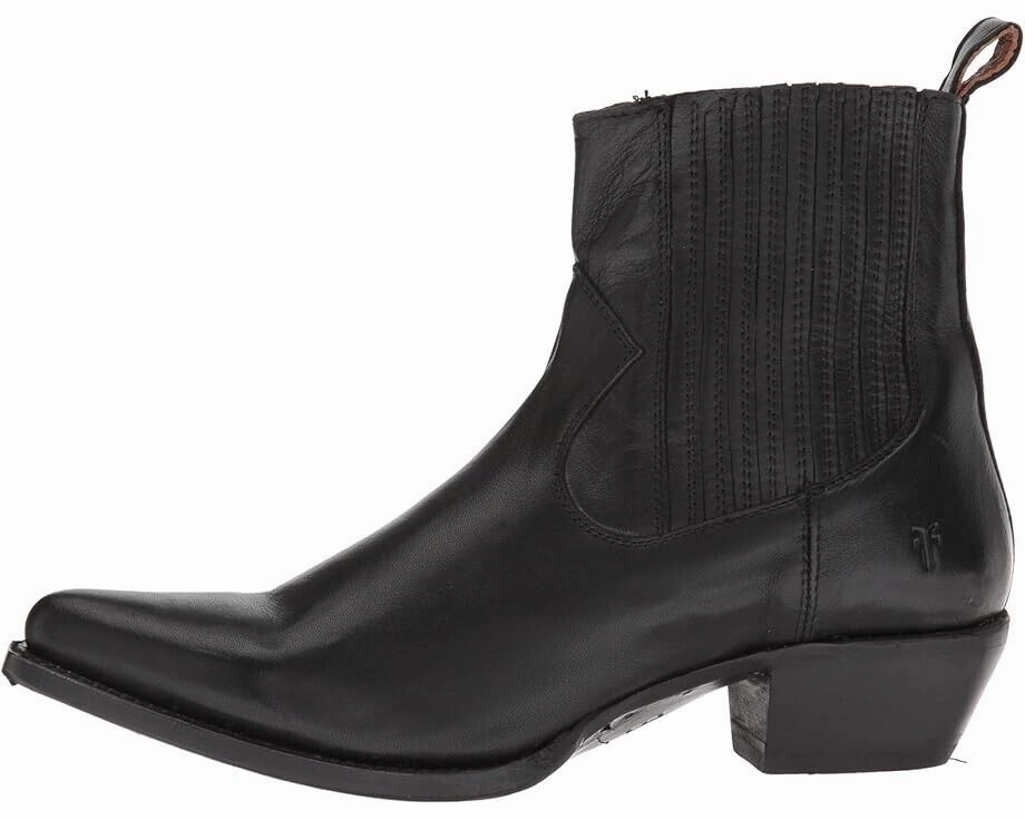 Frye Sacha Boots Women's US 9.5 Black Leather Block Heel Ankle Bootie ZPO1299