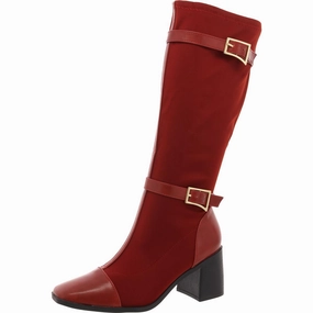 Gaibree Womens Faux Leather Solid Knee-High Boots Discount Boots for Women