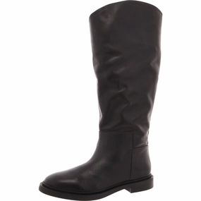 GAIGEWC Womens Solid Leather Knee-High Boots Womens Winter Boots promo deal
