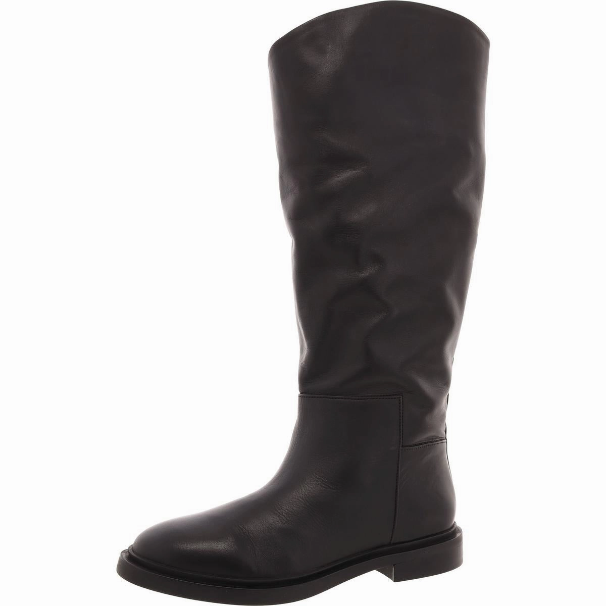 GAIGEWC Womens Solid Leather Knee-High Boots Womens Winter Boots promo deal