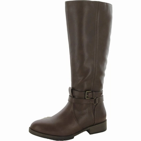 Garrison Womens Faux Leather Wide Calf Knee-High Boots Womens Dress Boots for less