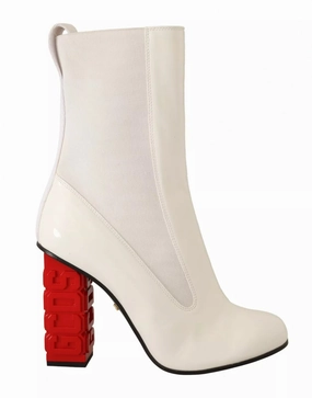 GCDS Leather Fabric Logo Heel Ankle Boots Women's Shoes (Pre-Owned) Womens Boots sale online