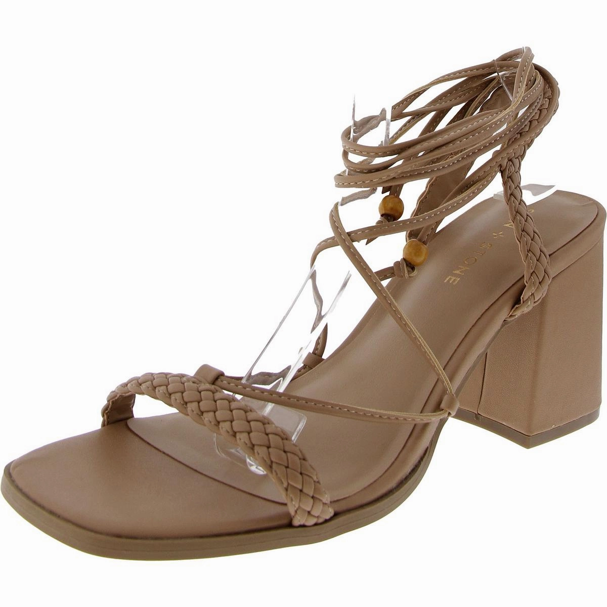 Gemmaa Womens Faux Leather Braided Slingback Sandals