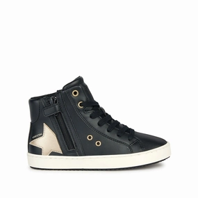 Geox Kalispera Sneakers Girls Kids US 3.5 Black High Top Lifestyle Shoes FZP376 Girls Athletic Shoes on sale