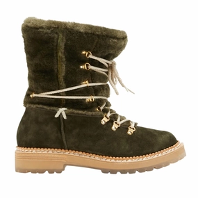 Giada Shearling Lined Boots In Military Womens Winter & Rain Boots online