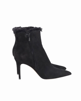 Gianvito Rossi Fur Lined Ankle Boots in Black Suede Womens Boots clearance offers