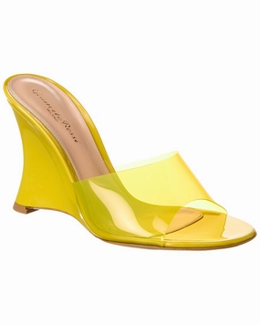 Gianvito Rossi Futura 95 Vinyl & Patent Wedge Sandal Fashion Womens Sandals online shop