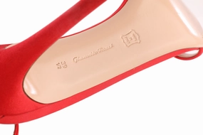 Gianvito Rossi Portofino 100 Crystal-Embellished Red Satin Sandals Summer Womens Sandals clearance