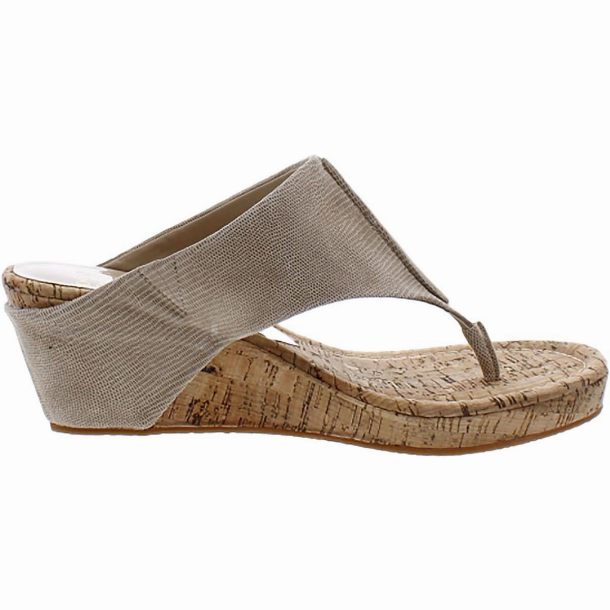 GIL85X Womens Leather Slip On Wedge Sandals