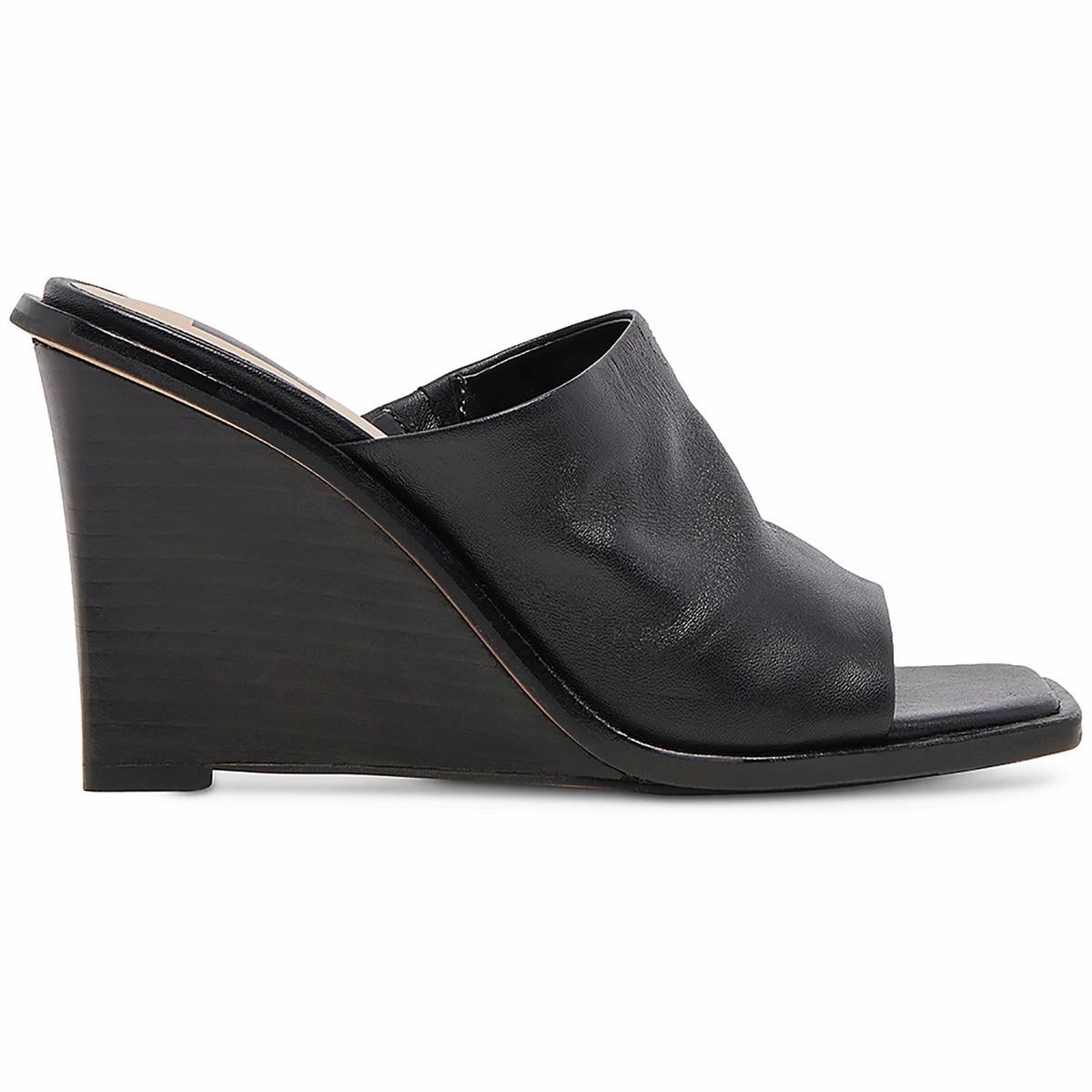 Gilded Womens Leather Square Toe Wedge Sandals