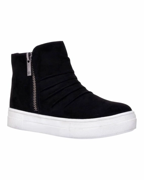 Girl's Amanda High-Top Sneakers In Black Microsuede Girls Athletic Shoes on sale
