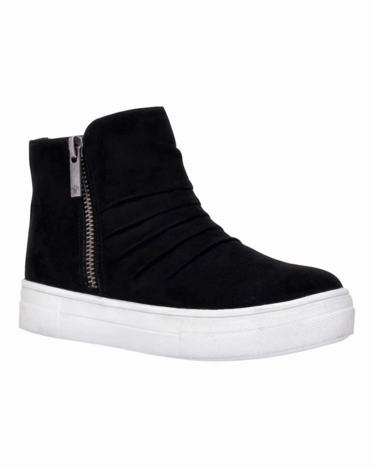 Girl's Amanda High-Top Sneakers In Black Microsuede Girls Athletic Shoes on sale
