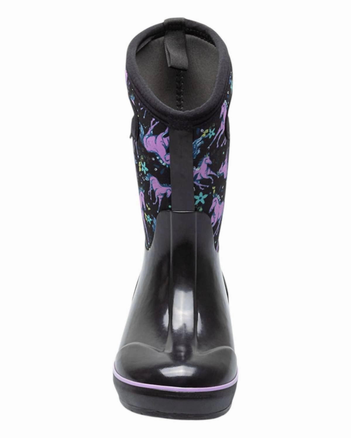 Girl's Classic Unicorn Boots In Black Multi